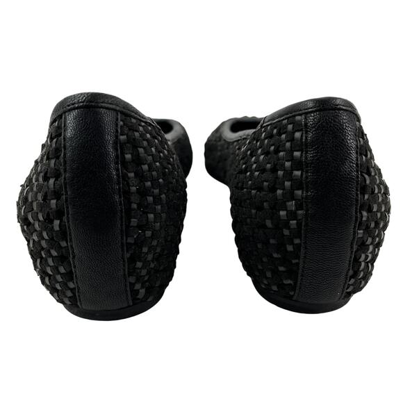 Eileen Fisher Black Perforated Flats Hidden Wedge Suede Leather 9 - Picture 5 of 10